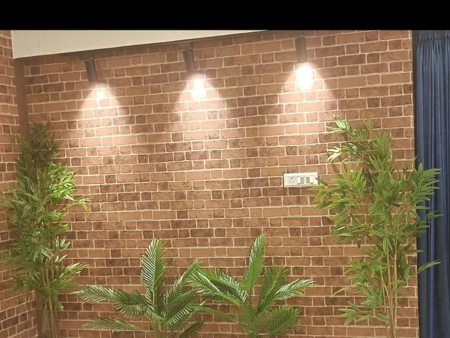 Artificial plants styled along a feature wall — Royal Decor, Vesu, Surat