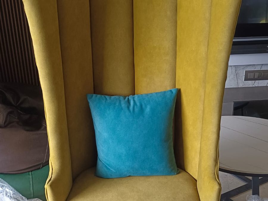 Custom high-back wing chair — Royal Decor, Vesu, Surat
