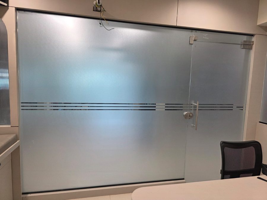 Frosted glass film, office cabin partition — Royal Decor, Vesu, Surat
