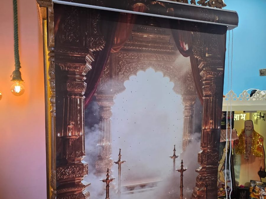 Printed temple panel for a pooja room — Royal Decor, Vesu, Surat