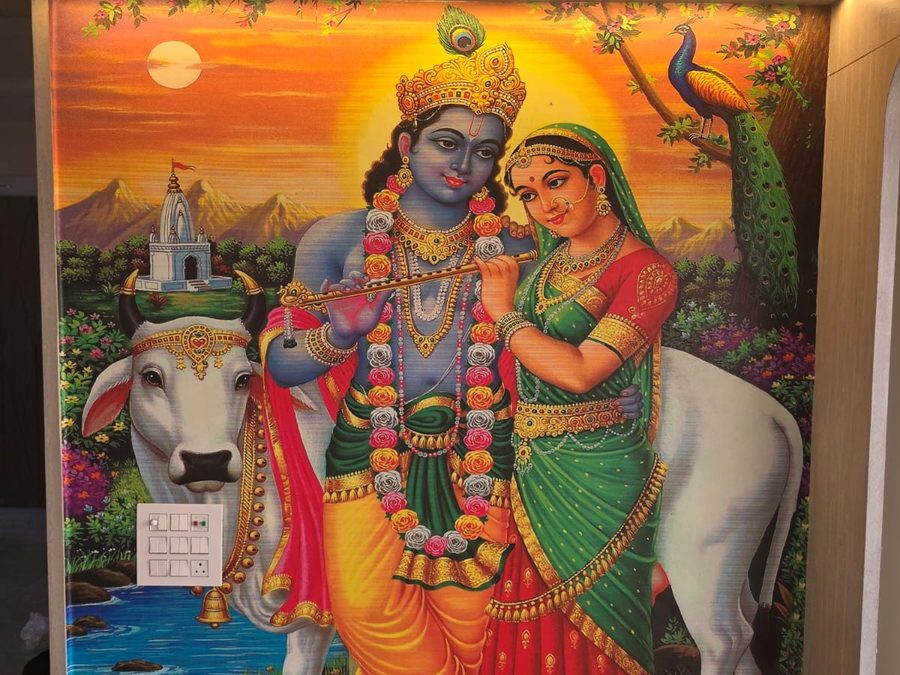Pooja room wall mural, Surat — Royal Decor, Vesu, Surat