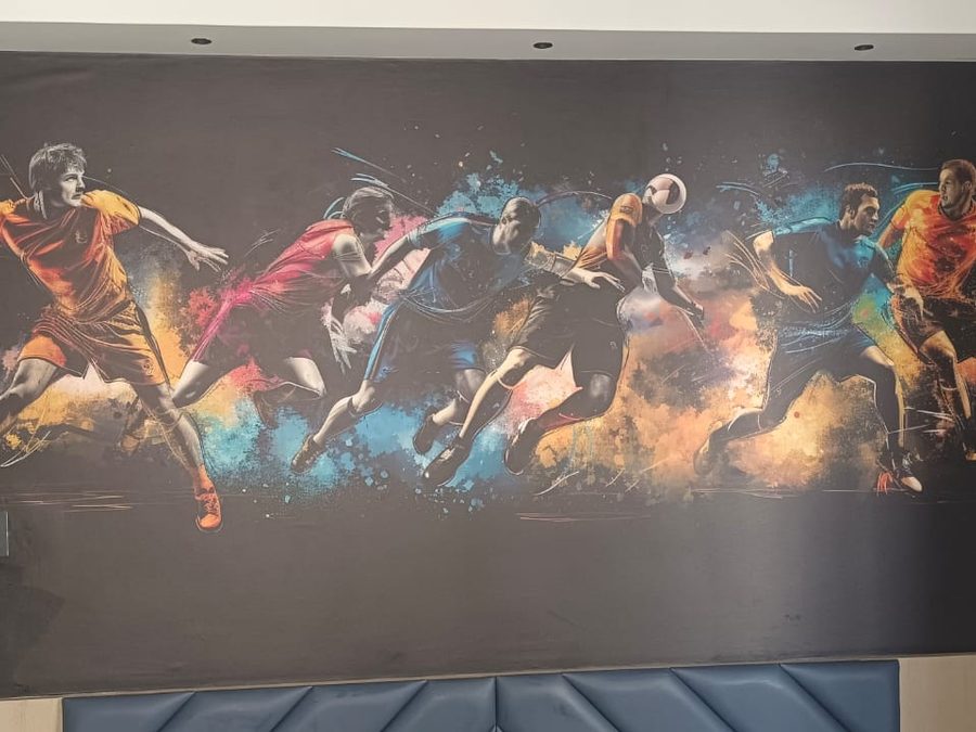 Sports mural wall, living room — Royal Decor, Vesu, Surat